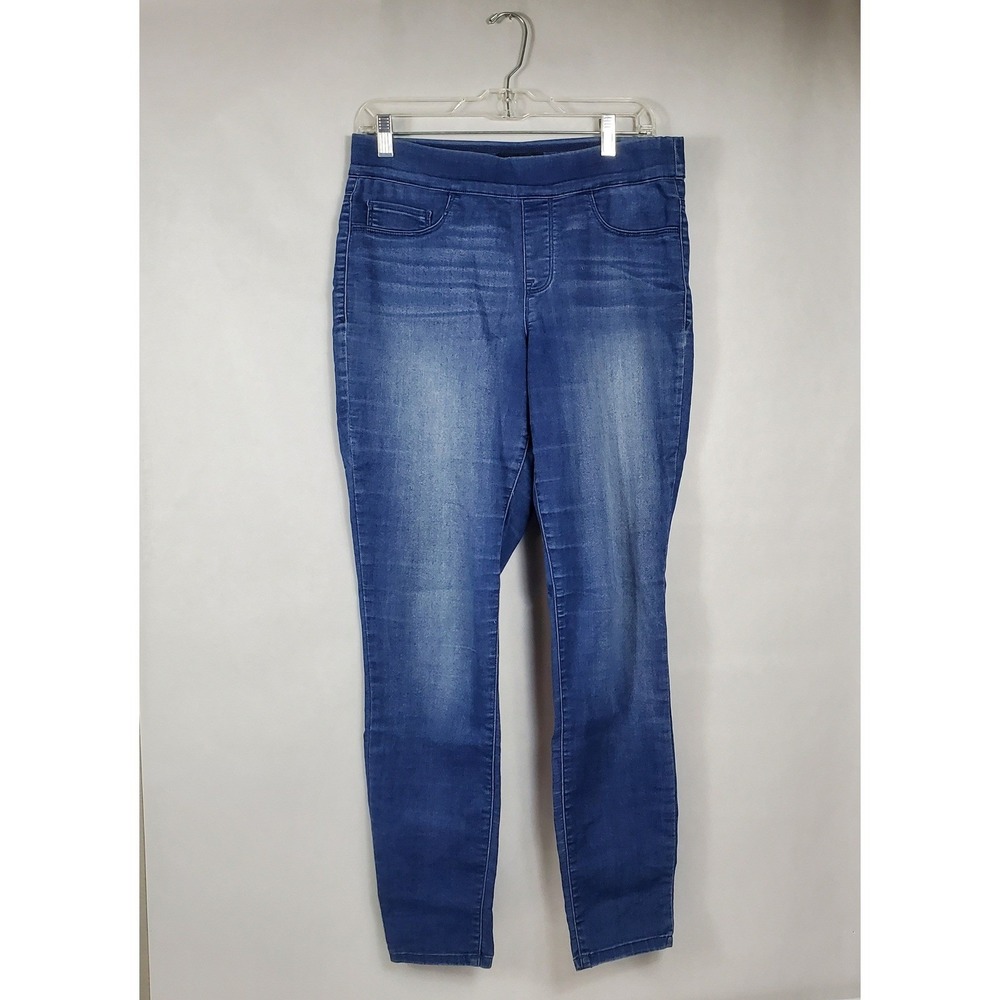 Nine West Jeans Womens 8 Pull On Skinny Denim Medium Wash Blue Stretch Jegging